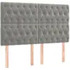 vidaXL Têtes de lit 4 pcs Gris clair 72x7x78/88 cm Velours