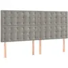 vidaXL Têtes de lit 4 pcs Gris clair 100x5x78/88 cm Velours