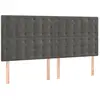 vidaXL Têtes de lit 4 pcs Gris foncé 100x5x78/88 cm Velours