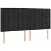 vidaXL Têtes de lit 4 pcs Noir 100x5x78/88 cm Velours