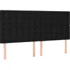 vidaXL Têtes de lit 4 pcs Noir 100x5x78/88 cm Tissu