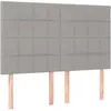 vidaXL Têtes de lit 4 pcs Gris clair 72x5x78/88 cm Tissu
