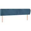 vidaXL Tête de lit avec oreilles Bleu foncé 183x23x78/88 cm Velours