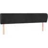 vidaXL Tête de lit avec oreilles Noir 163x23x78/88 cm Velours