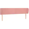 vidaXL Tête de lit avec oreilles Rose 163x23x78/88 cm Velours