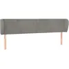 vidaXL Tête de lit avec oreilles Gris clair 183x23x78/88 cm Velours