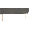 vidaXL Tête de lit avec oreilles Gris foncé 183x23x78/88 cm Velours