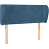 vidaXL Tête de lit avec oreilles Bleu foncé 103x23x78/88 cm Velours