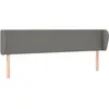 vidaXL Tête de lit avec oreilles Gris foncé 183x23x78/88 cm Tissu
