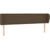 vidaXL Tête de lit avec oreilles Marron foncé 183x23x78/88 cm Tissu