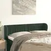 VIDAXL Tête de Lit avec Oreilles Meuble de Chambre à Coucher Accessoire de Lit Double Tête de Cadre de Lit Vert Foncé 147x23x78/88 cm Velours