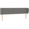 vidaXL Tête de lit avec oreilles Gris foncé 203x23x78/88 cm Tissu