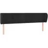 vidaXL Tête de lit avec oreilles Noir 203x23x78/88 cm Velours