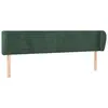 vidaXL Tête de lit avec oreilles Vert foncé 183x23x78/88 cm Velours