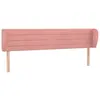 vidaXL Tête de lit avec oreilles Rose 203x23x78/88 cm Velours