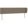vidaXL Tête de lit avec oreilles Taupe 163x23x78/88 cm Tissu