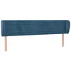 vidaXL Tête de lit avec oreilles Bleu foncé 163x23x78/88 cm Velours