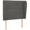 vidaXL Tête de lit avec oreilles Gris foncé 93x23x118/128 cm Velours