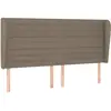 vidaXL Tête de lit avec oreilles Taupe 203x23x118/128 cm Tissu