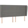 vidaXL Tête de lit avec oreilles Gris foncé 163x23x118/128 cm Tissu