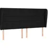 vidaXL Tête de lit avec oreilles Noir 163x23x118/128 cm Tissu