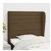 vidaXL Tête de lit avec oreilles Marron foncé 83x23x118/128 cm Tissu