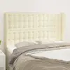 vidaXL Tête de lit avec oreilles Crème 147x23x118/128 cm Similicuir