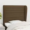 vidaXL Tête de lit avec oreilles Marron foncé 103x23x118/128 cm Tissu