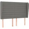 vidaXL Tête de lit avec oreilles Gris foncé 147x23x118/128 cm Tissu