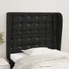 vidaXL Tête de lit avec oreilles Noir 93x23x118/128 cm Similicuir