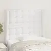 vidaXL Tête de lit avec oreilles Blanc 93x23x118/128 cm Similicuir