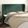 vidaXL Tête de lit avec oreilles Vert foncé 203x23x118/128 cm Velours
