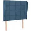 vidaXL Tête de lit avec oreilles Bleu foncé 93x23x118/128 cm Velours