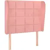 vidaXL Tête de lit avec oreilles Rose 93x23x118/128 cm Velours