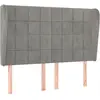 vidaXL Tête de lit avec oreilles Gris clair 147x23x118/128 cm Velours