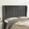 vidaXL Tête de lit avec oreilles Gris foncé 147x23x118/128 cm Velours