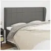 vidaXL Tête de lit avec oreilles Gris foncé 183x23x118/128 cm Tissu