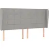 vidaXL Tête de lit avec oreilles Gris clair 163x23x118/128 cm Tissu