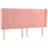 vidaXL Tête de lit avec oreilles Rose 163x23x118/128 cm Velours