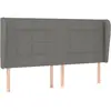 vidaXL Tête de lit avec oreilles Gris foncé 203x23x118/128 cm Tissu
