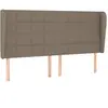 vidaXL Tête de lit avec oreilles Taupe 203x23x118/128 cm Tissu