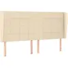 vidaXL Tête de lit avec oreilles Crème 203x23x118/128 cm Tissu