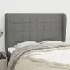 vidaXL Tête de lit avec oreilles Gris foncé 147x23x118/128 cm Tissu
