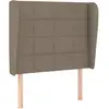 vidaXL Tête de lit avec oreilles Taupe 93x23x118/128 cm Tissu