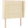 vidaXL Tête de lit avec oreilles Crème 93x23x118/128 cm Tissu
