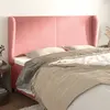 vidaXL Tête de lit avec oreilles Rose 163x23x118/128 cm Velours