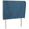 vidaXL Tête de lit avec oreilles Bleu foncé 103x23x118/128 cm Velours