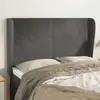 vidaXL Tête de lit avec oreilles Gris foncé 147x23x118/128 cm Velours