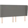 vidaXL Tête de lit avec oreilles Gris foncé 203x23x118/128 cm Tissu