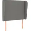 vidaXL Tête de lit avec oreilles Gris foncé 103x23x118/128 cm Tissu